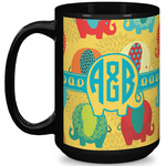 Cute Elephants 15 Oz Coffee Mug - Black (Personalized)