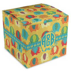 Cute Elephants Cube Favor Gift Boxes (Personalized)
