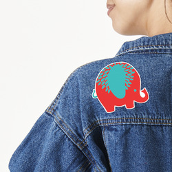 Cute Elephants Twill Iron On Patch - Custom Shape - Large