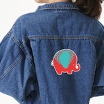 Cute Elephants Twill Iron On Patch - Custom Shape - X-Large