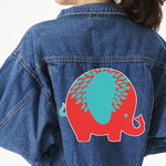 Cute Elephants Twill Iron On Patch - Custom Shape - 3XL