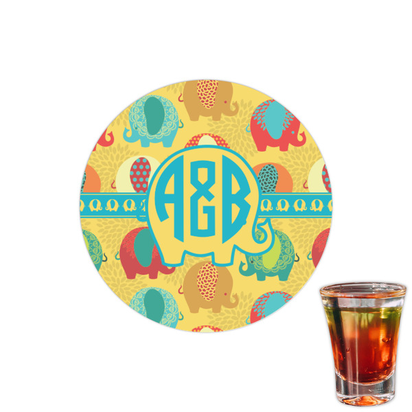 Custom Cute Elephants Printed Drink Topper - 1.5" (Personalized)