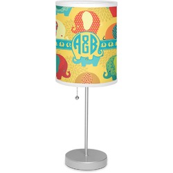 Cute Elephants 7" Drum Lamp with Shade Polyester (Personalized)