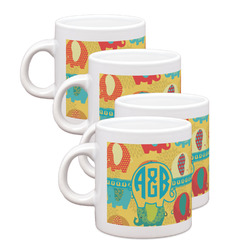 Cute Elephants Single Shot Espresso Cups - Set of 4 (Personalized)