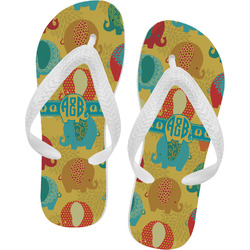 Cute Elephants Flip Flops - XSmall (Personalized)