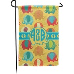 Cute Elephants Small Garden Flag - Double Sided w/ Couple's Names