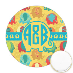 Cute Elephants Printed Cookie Topper - Round (Personalized)