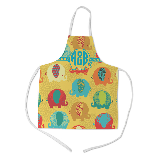 Custom Cute Elephants Kid's Apron w/ Couple's Names