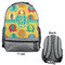 Cute Elephants Large Backpack - Gray - Front & Back View