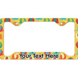 Cute Elephants License Plate Frame - Style C (Personalized)