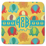 Cute Elephants Memory Foam Bath Mat - 48"x48" (Personalized)