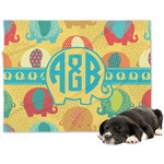 Cute Elephants Dog Blanket - Large (Personalized)