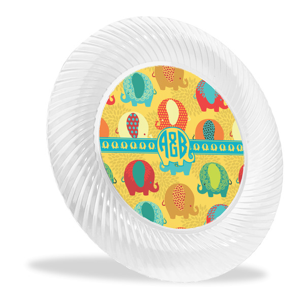 Custom Cute Elephants Plastic Party Dinner Plates - 10" (Personalized)