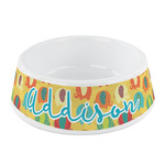 Cute Elephants Plastic Dog Bowl - Small (Personalized)