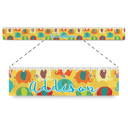 Cute Elephants Plastic Ruler - 12" (Personalized)