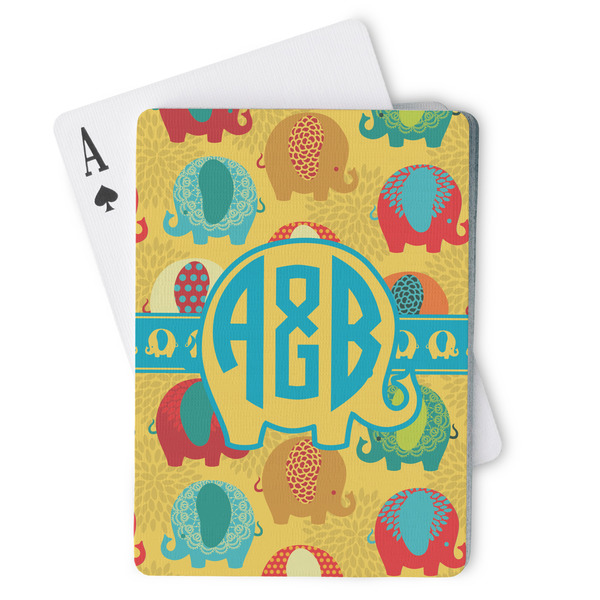 Custom Cute Elephants Playing Cards (Personalized)