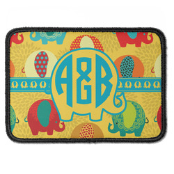 Cute Elephants Iron On Rectangle Patch w/ Couple's Names