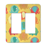 Cute Elephants Rocker Style Light Switch Cover - Two Switch