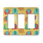 Cute Elephants Rocker Style Light Switch Cover - Three Switch