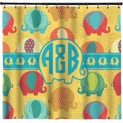 Cute Elephants Shower Curtain - 71" x 74" (Personalized)