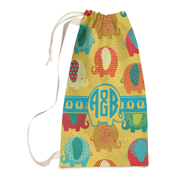 Custom Cute Elephants Laundry Bags - Small (Personalized)