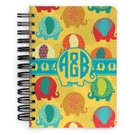 Cute Elephants Spiral Notebook - 5x7 w/ Couple's Names