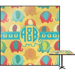 Cute Elephants Square Table Top - 30" (Personalized)
