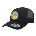 Cute Elephants Trucker Hat - Black (Personalized)