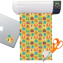 Cute Elephants Sticker Vinyl Sheet (Permanent)