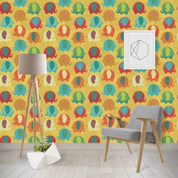Cute Elephants Wallpaper & Surface Covering (Peel & Stick - Repositionable)