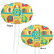 Cute Elephants White Plastic 7" Stir Stick - Double Sided - Oval - Front & Back