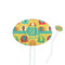 Cute Elephants White Plastic 7" Stir Stick - Oval - Closeup