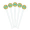 Cute Elephants White Plastic 7" Stir Stick - Round - Fan View