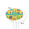 Cute Elephants White Plastic 7" Stir Stick - Single Sided - Oval - Front & Back