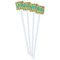 Cute Elephants White Plastic Stir Stick - Double Sided - Square - Front