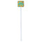 Cute Elephants White Plastic Stir Stick - Double Sided - Square - Single Stick