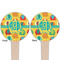 Cute Elephants Wooden 4" Food Pick - Round - Double Sided - Front & Back