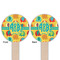 Cute Elephants Wooden 6" Food Pick - Round - Double Sided - Front & Back