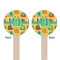 Cute Elephants Wooden 7.5" Stir Stick - Round - Double Sided - Front & Back