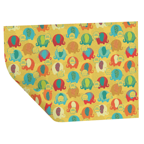 Custom Cute Elephants Wrapping Paper Sheets - Double-Sided - 20" x 28" (Personalized)