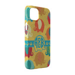 Cute Elephants iPhone Case - Plastic - iPhone 14 (Personalized)