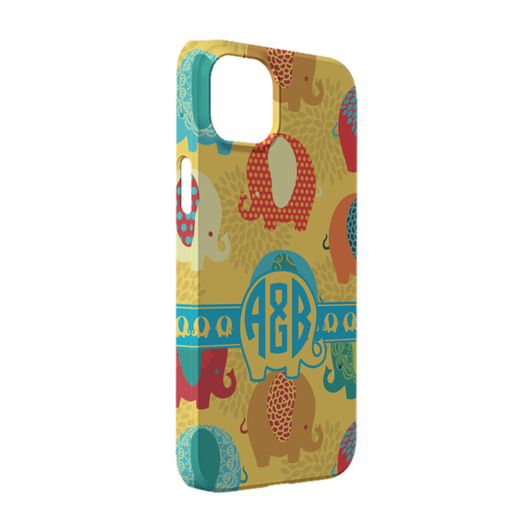 Custom Cute Elephants iPhone Case - Plastic - iPhone 14 Pro (Personalized)