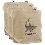 Sharks Reusable Cotton Grocery Bags - Set of 3 (Personalized)