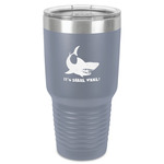 Sharks 30 oz Stainless Steel Tumbler - Grey - Single-Sided (Personalized)