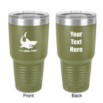 Sharks 30 oz Stainless Steel Tumbler - Olive - Double-Sided (Personalized)