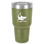 Sharks 30 oz Stainless Steel Tumbler - Olive - Single-Sided (Personalized)