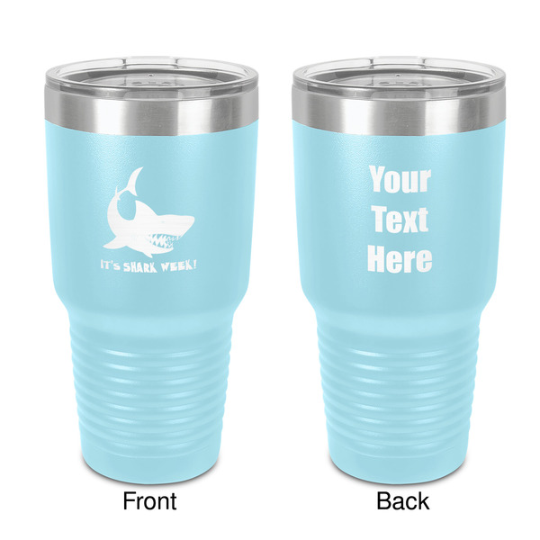 Custom Sharks 30 oz Stainless Steel Tumbler - Teal - Double-Sided (Personalized)