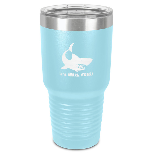 Custom Sharks 30 oz Stainless Steel Tumbler - Teal - Single-Sided (Personalized)