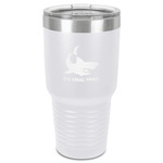 Sharks 30 oz Stainless Steel Tumbler - White - Single-Sided (Personalized)