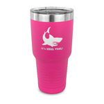 Sharks 30 oz Stainless Steel Tumbler - Pink - Single Sided (Personalized)